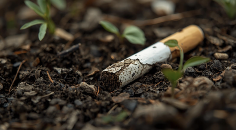 Décomposition et impact des mégots de cigarette